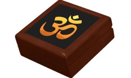 Yoga Asana Relax Fitness Om Mantra Symbol Gold Sun Gift Box