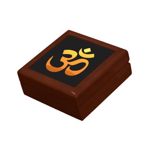 Yoga Asana Relax Fitness Om Mantra Symbol Gold Sun Gift Box