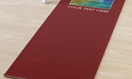 Yoga Fitness Mat Your Text Photo Here Dark Red