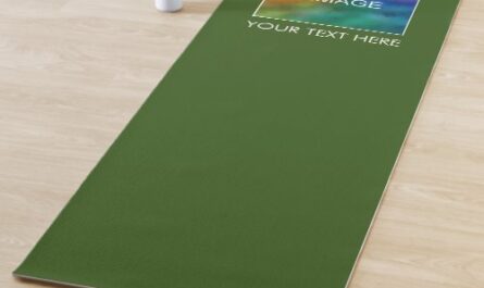 Yoga Fitness Mats Your Text Photo Forest Green
