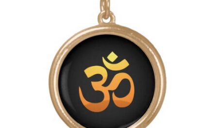 Yoga Om Mantra Symbol Asana Relax Fitness Sunrise Gold Plated Necklace