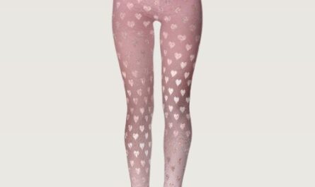 Glitter Blush Small Hearts Pink Rose Gold Sparkly Leggings