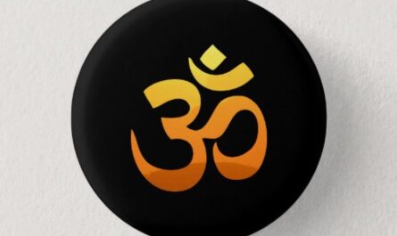 Om Mantra Symbol Asana Relax Meditation Yoga Button