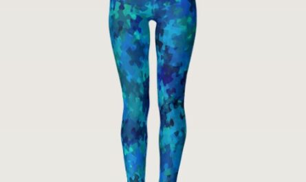 Autism Awareness Blue Puzzle Collage Leggings