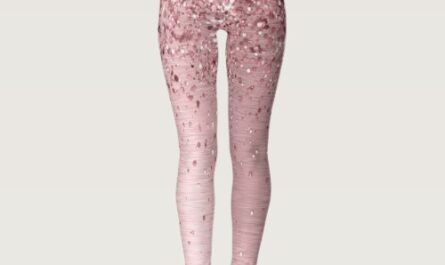 Blush Pink Brushed Metal Glitter Leggings