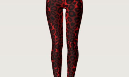 Dark Red Leopard Animal Print Leggings
