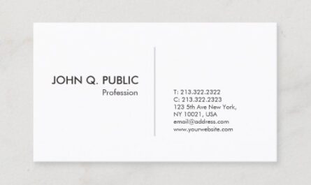 Professional Simple Design Elegant Plain White Business Card