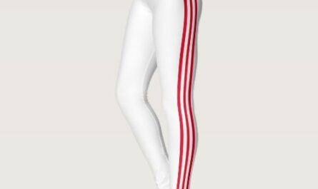 Red Side Stripe White Sport Leggings Choose Colors