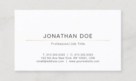 Trendy Elegant Design Clean Plain Gold Line White Business Card