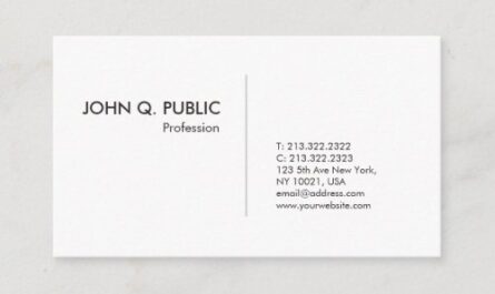 Trendy Simple Graphic Design Elegant Plain White Business Card