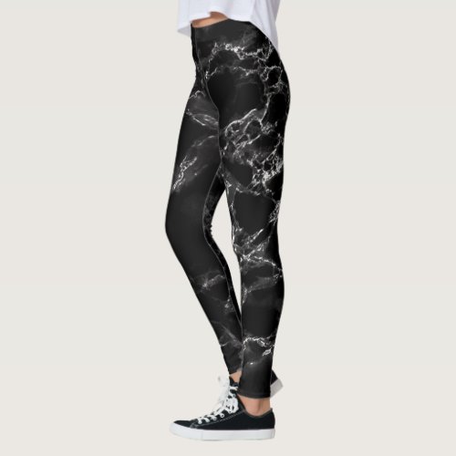 Black Marble Leggings