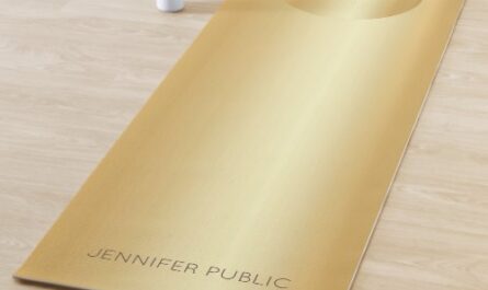 Custom Faux Gold Monogram Trendy Fitness Template Yoga Mat