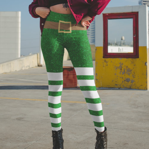 Lucky Green Glitter Leprechaun St. Patrick's Day Leggings