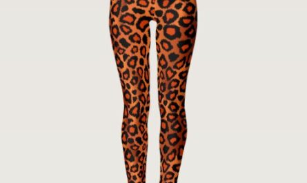 Orange Leopard Animal Skin Print Leggings