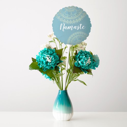 Yoga Meditation Instructor Green Blue Gold Mandala Balloon