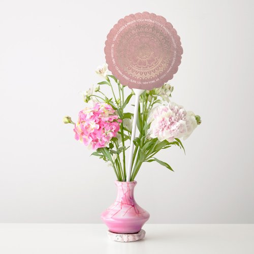 Yoga Meditation Instructor Pink Gold Foil Mandala Balloon