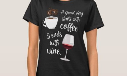 A Good Day Starts With Coffee Ends With Wine  T-Shirt