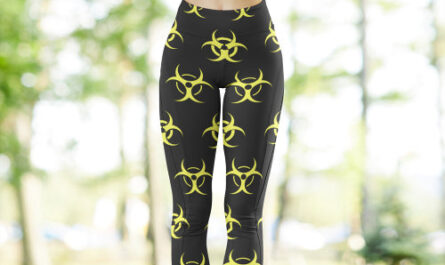 Biohazard Black and Yellow Motif Pattern  Leggings
