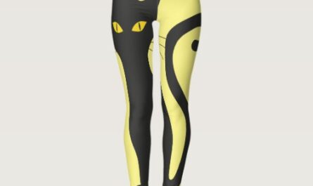 BLACK CAT & YELLOW YOGA PANTS