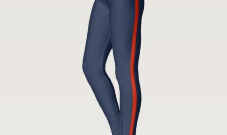Faux Red Side Stripe Blue Leggings – Choose Colors
