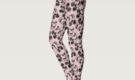 Mickey Mouse Head | Pink Sketch Pattern Leggings