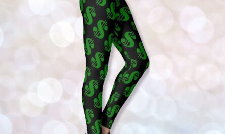 Money Sign Silly Black Green Women's Leggings