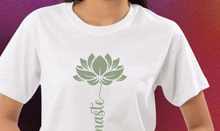Namaste Green Lotus Flower Modern Script T-Shirt