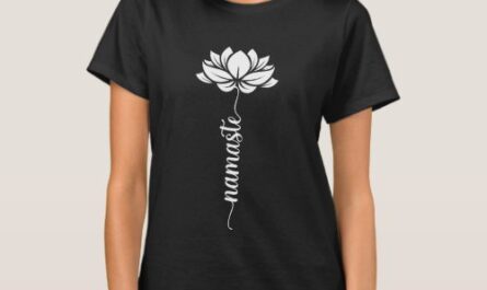 Namaste White Lotus Flower Modern Script T-Shirt