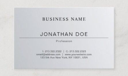 Trendy Elegant Minimalist Design Silver Look Plain Business Card