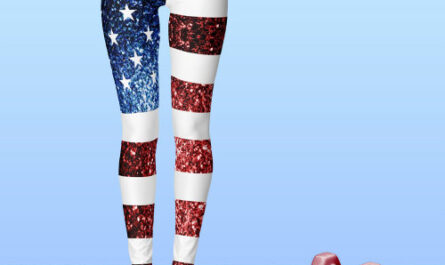 USA flag red and blue sparkles glitters Leggings