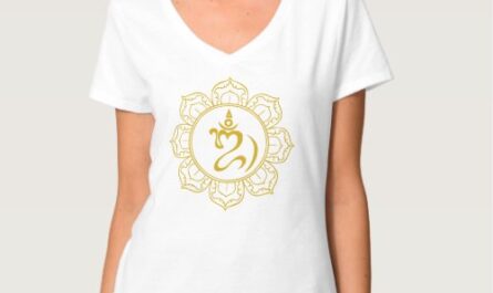 Women's Golden Balinese Om with Lotus Yoga Shirt