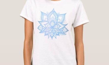 Blue Lotus Flower Boho Yoga T-Shirt