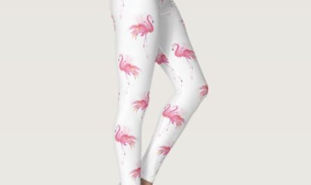 Girly Tropical Pink Watercolor Flamingo Leggings