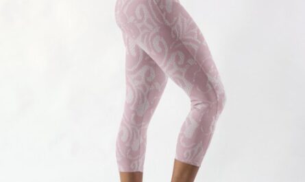 Pretty Pink Lace Look Delicate Capri Leggings
