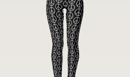 Black and white peace sign pattern custom leggings