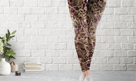 Brown Vintage Marbled Paper Leggings