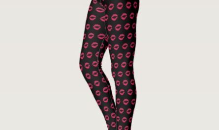 Fuchsia Lip Print Leggings