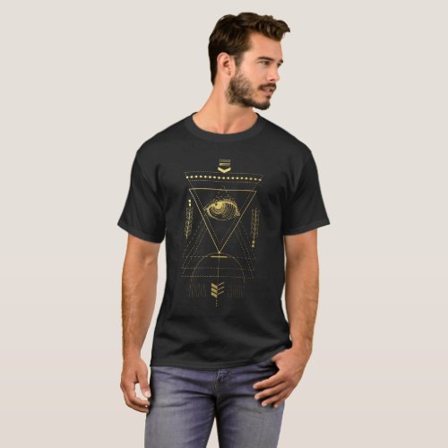 Golden Sacred Geometry Graphic Men's  T-Shirt