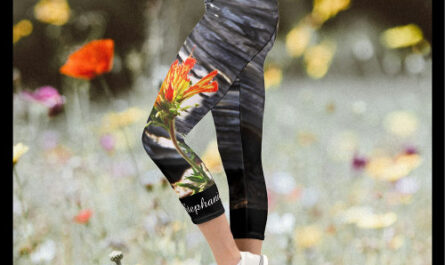 Indian Paintbrush Floral with Personalized Name Capri Leggings