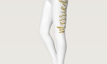 Just Married White & Gold Faux Foil Yoga Pants