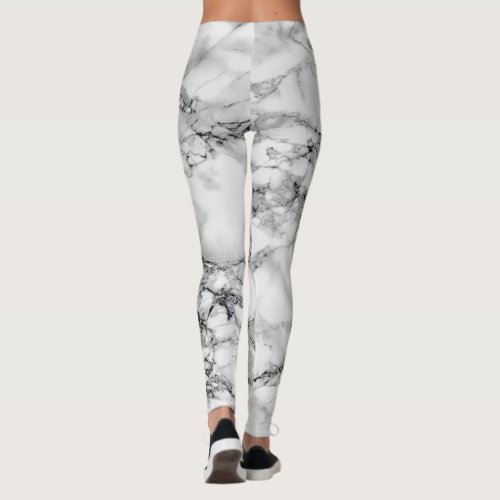 White Marble Leggings