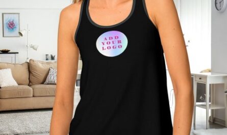 Business logo black employee workwear tank top