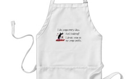 I Do Yoga Every Day Funny Wine Quote with Cat Adult Apron