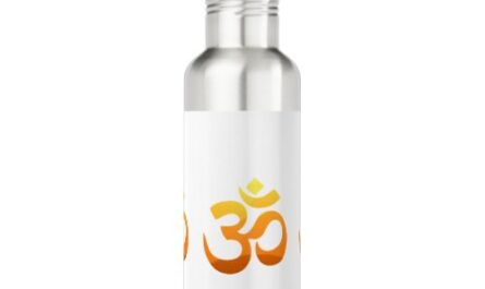 Om Mantra Yoga Symbol Gold Sun Relax Fitness Stainless Steel Water Bottle