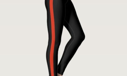 Red Side Stripe Black Leggings