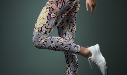 Two-Tone Yoga Purple Lavender William Morris Leggings