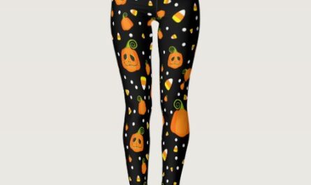 Whimsical Pumpkins & Candy Corn Fun Halloween Leggings