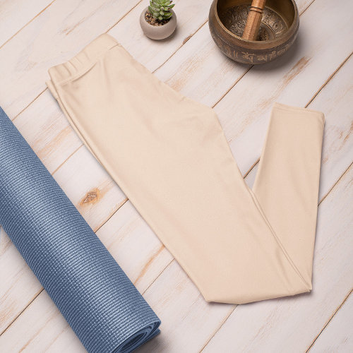 Autumn Trend Color Peach Blush Solid Leggings