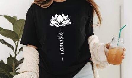 Namaste White Lotus Flower Modern Script Tri-Blend Shirt