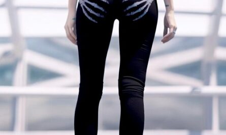 Skeleton Hand on Booty Funny Halloween Black Leggings